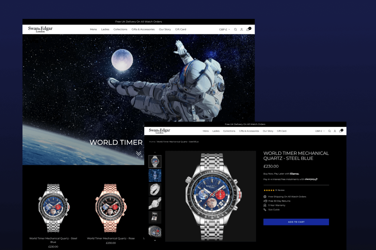 Online store for Swan & Edgar
